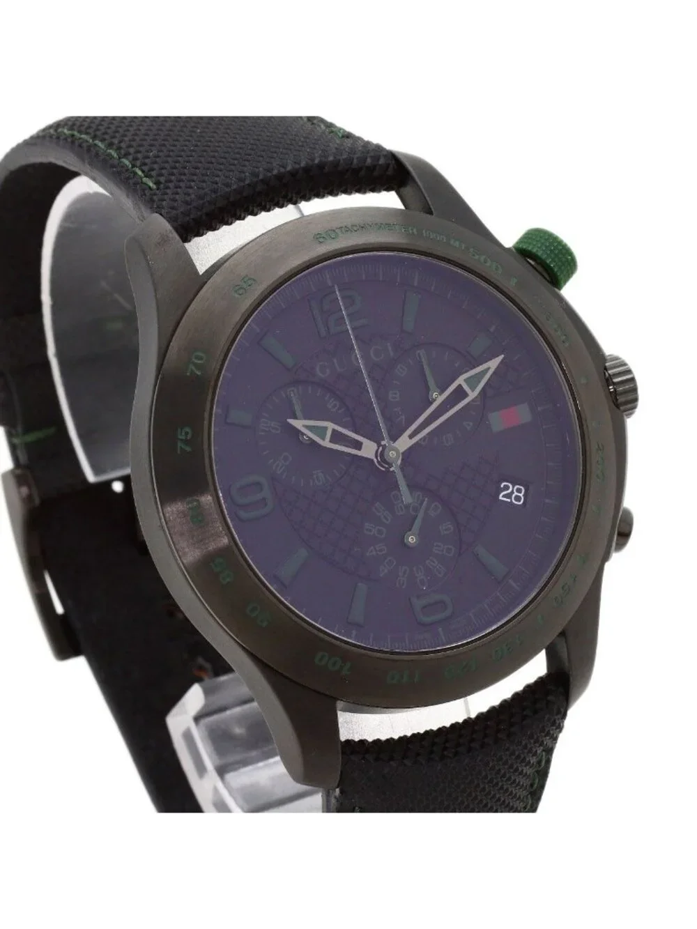 Gucci Timeless Chrono Watch SS Leather